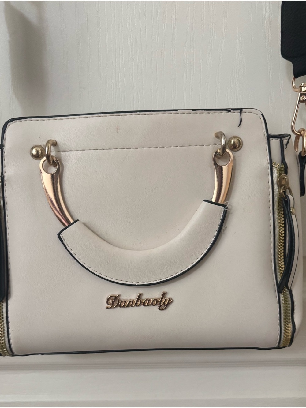 White Mini Top-Handle Crossbody Bag